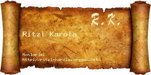 Ritzl Karola névjegykártya